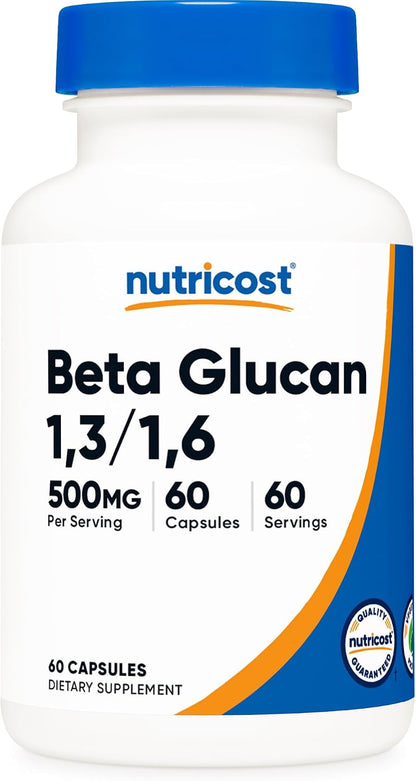 Nutricost Beta Glucan 500mg, 1,3/1,6 D-Glucan – 60 Vegetarian Capsules