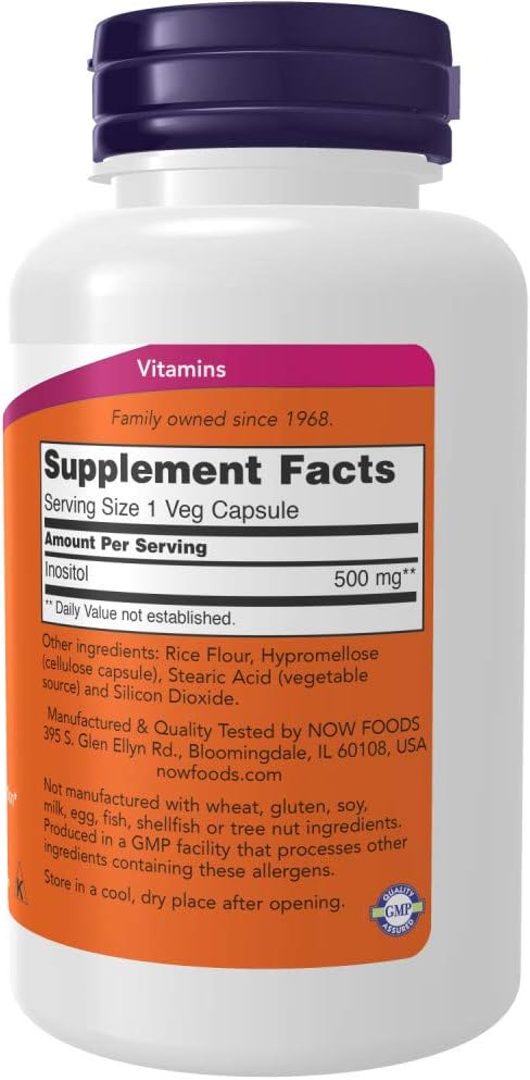 NOW Foods Inositol 500 mg, 100 Capsules (Pack of 2) - görsel 2
