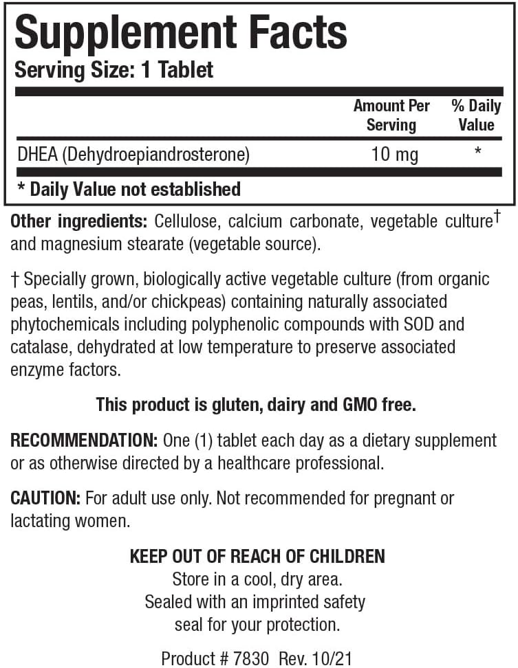 BIOTICS RESEARCH DHEA 10 mg - Hormonal Balance & Healthy Stress Response - 180 Tablets - görsel 2