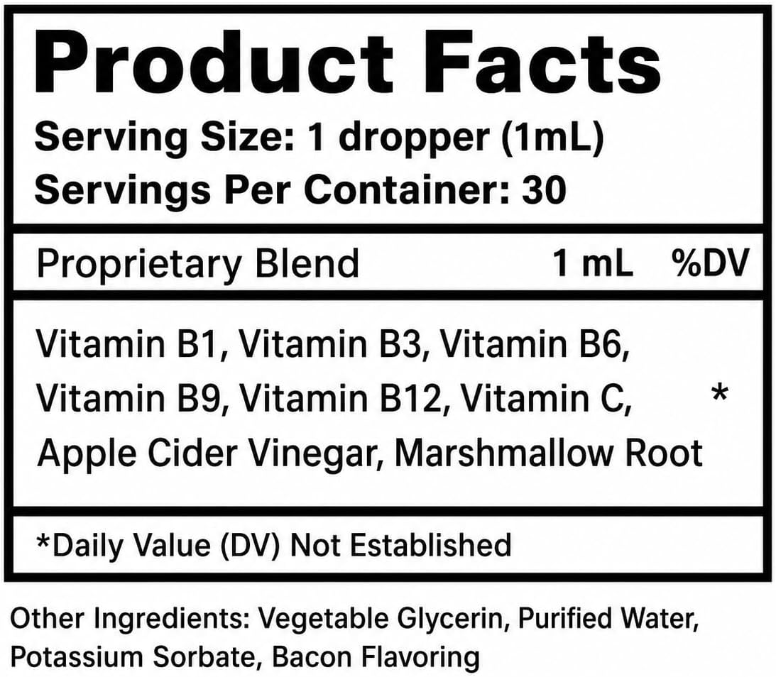 Dog Prenatal Vitamins - Liquid Prenatal for Dogs with B Complex & Vitamin C - Bacon Flavour (30 ml) - Organic, Non-GMO - görsel 2