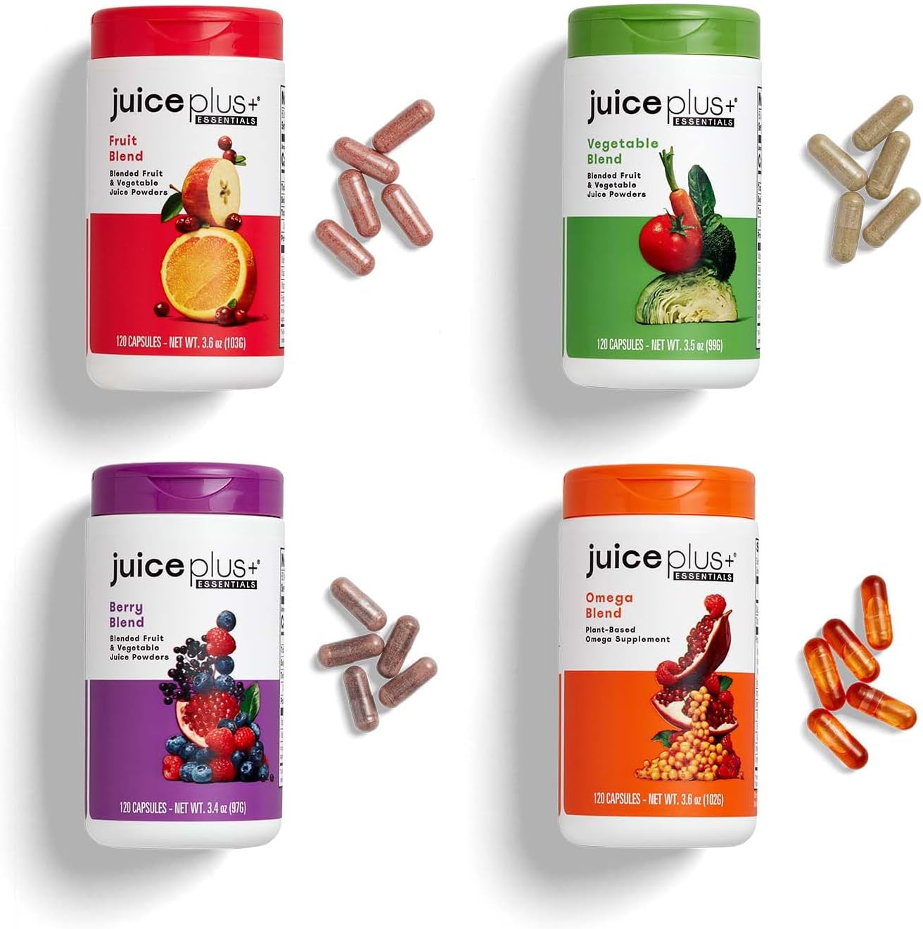 JuicePlus+ Fruit and Vegetable Supplement - Whole Food Blend with 20 Fruits & Vegetables (2 Bottles, 120 Servings) - görsel 6