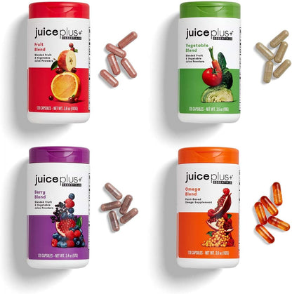 JuicePlus+ Fruit and Vegetable Supplement - Whole Food Blend with 20 Fruits & Vegetables (2 Bottles, 120 Servings)