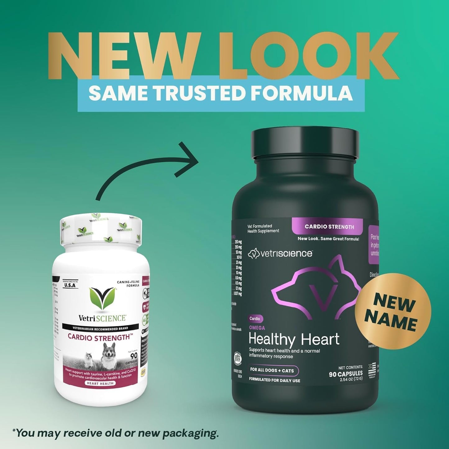 VetriScience Omega Healthy Heart Easy-Open Capsules – Cardiac Support with Taurine and Omega-3 for Dogs and Cats - görsel 3
