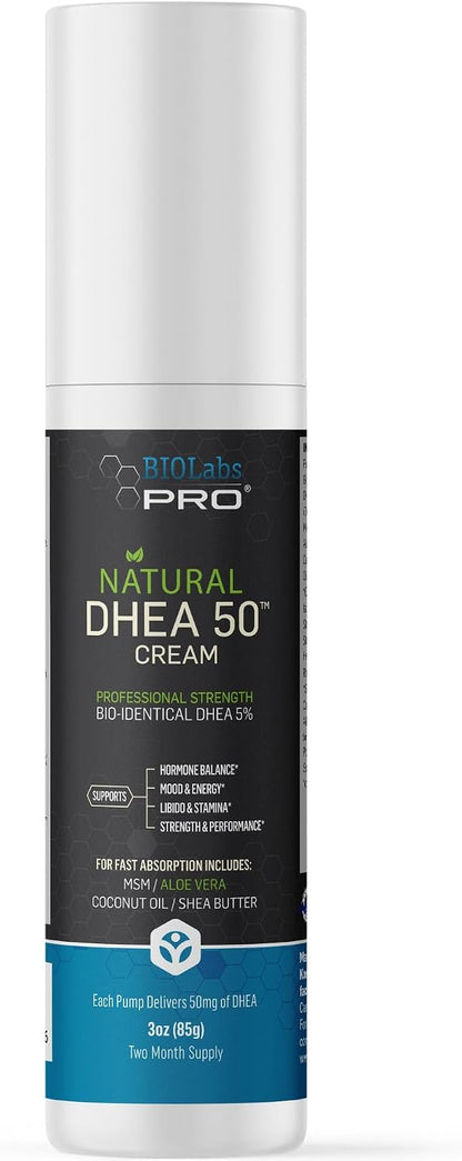 DHEA Cream 50mg for Women and Men - Maximum Strength, Unscented (90ml)