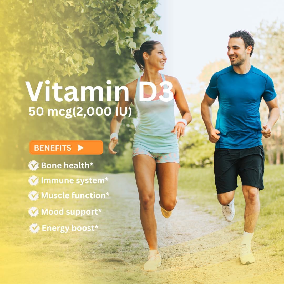 Nutri-Rich Vitamin D3 2000 IU (50 mcg) – High Potency, Immune & Bone Support – 90 Softgels - görsel 3