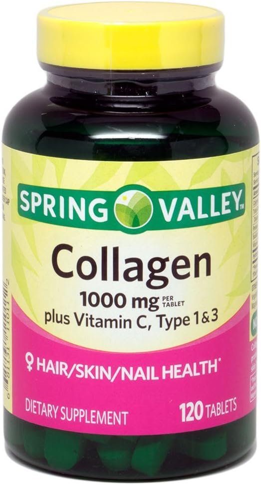 Spring Valley Collagen 1,000 mg Plus Vitamin C, Type 1 & 3, 120 Tablets - görsel 1