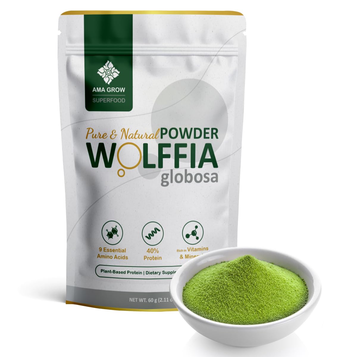 AMA GROW Premium Dried Wolffia globosa Superfood - 60g - görsel 1
