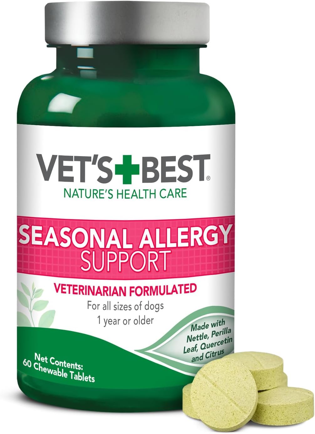 Vet's Best Dog Allergy Chews, Seasonal Allergy Chews for Dogs, 60 Chewable Tablets - görsel 1