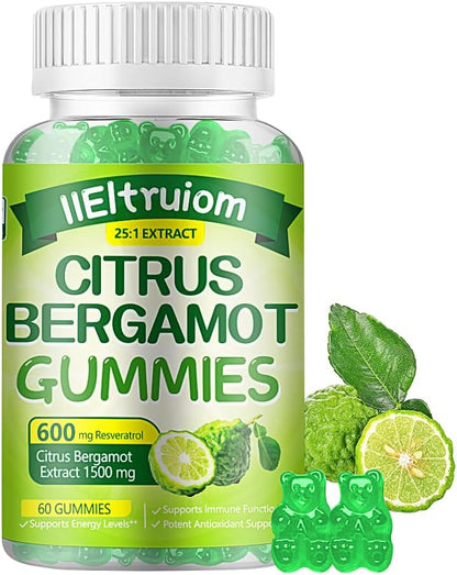 IIEltruiom Citrus Bergamot 1500mg Gummies with Resveratrol & Niacin