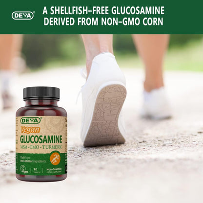 Deva Vegan Glucosamine-MSM-CMO & Turmeric Supplement - 90 Tablets