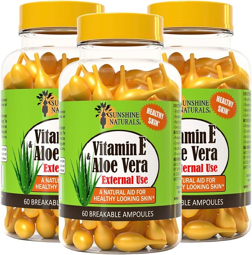 Sunshine Naturals Vitamin E and Aloe Vera Moisturiser - 180 Vials (Pack of 3) - görsel 1