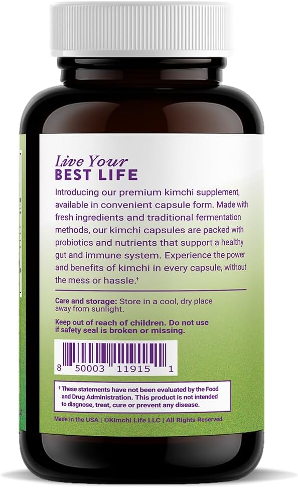 Kimchi Life Fermented Kimchi Capsules – Vegan Probiotic for Gut Health and Immunity - görsel 3