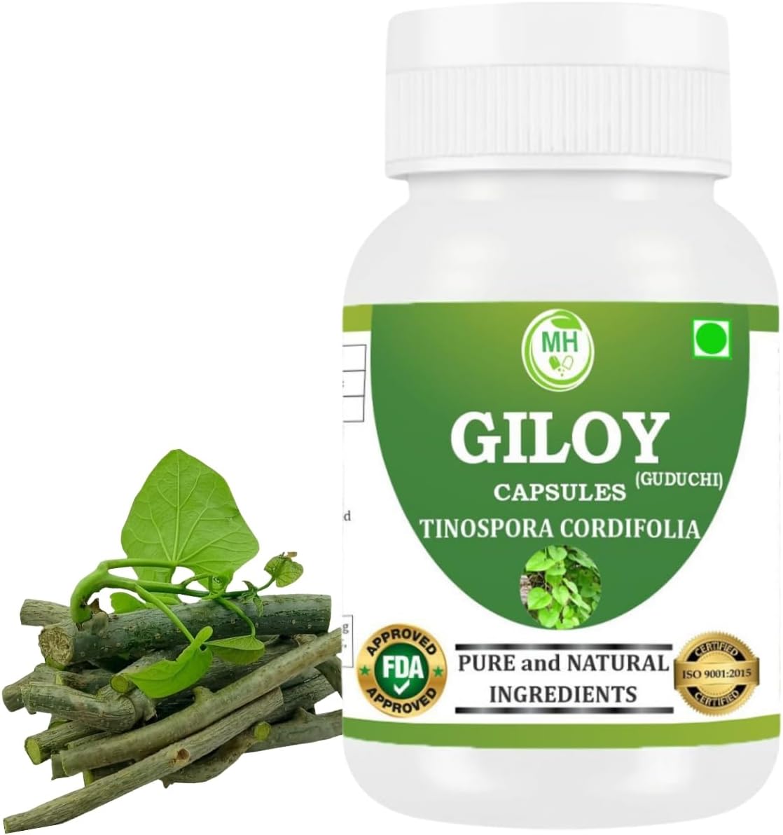 Morsan's Giloy (Tinospora Cordifolia) Capsules, Pack of 60 x 500 mg Veg Capsules - görsel 1