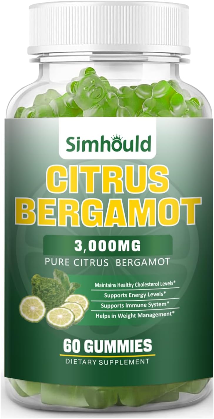 Citrus Bergamot Gummies 3000mg – Heart & Immune Support Supplement, Vegan, Lime Flavour (60 Counts) - görsel 1