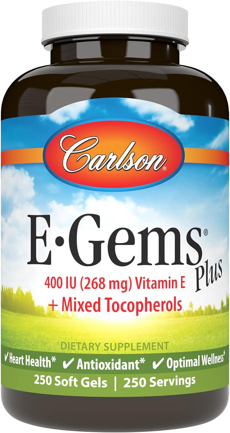 Carlson E-Gems Plus - Natural Vitamin E 400 IU, 250 Soft Gels - görsel 1