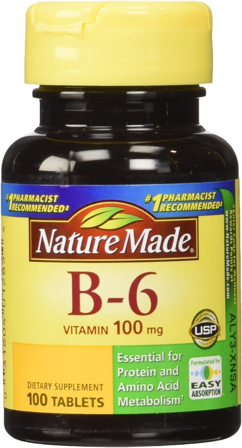 Nature Made Vitamin B6 100mg Tablets - Energy Metabolism Support - 100 Tablets - görsel 9