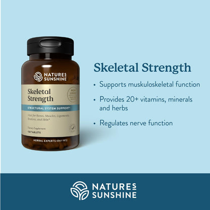 Nature's Sunshine Skeletal Strength - Bone Health Food Supplement with Calcium, Magnesium, Iron, Manganese, and Vitamins D, C, A, B - 150 Tablets