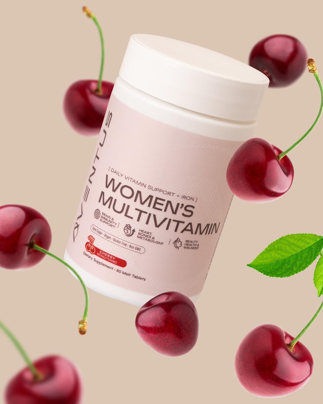 Aventus Women's Multivitamin with Iron - Cherry Flavoured Melt Tablets, 60 Tablets - görsel 4