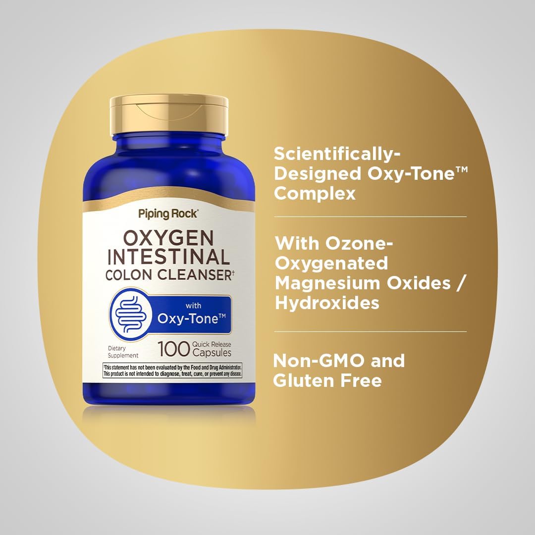 Piping Rock Colon Cleanse - Oxy-Tone Oxygen Intestinal Cleanser - 100 Capsules - görsel 4