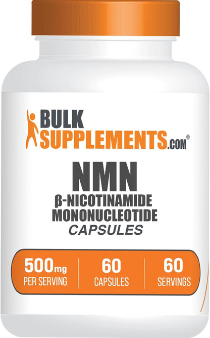 BulkSupplements.com NMN Capsules – 500mg Beta-Nicotinamide Mononucleotide, 60 Capsules