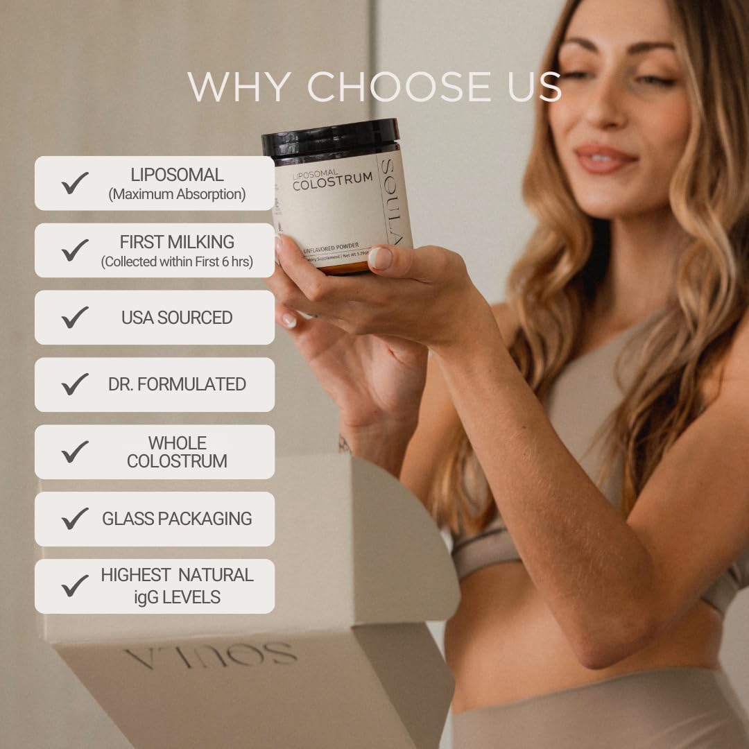 SOULA Liposomal Whole Colostrum Supplement Powder – Grass-Fed, First Milking, 60 Servings - görsel 7