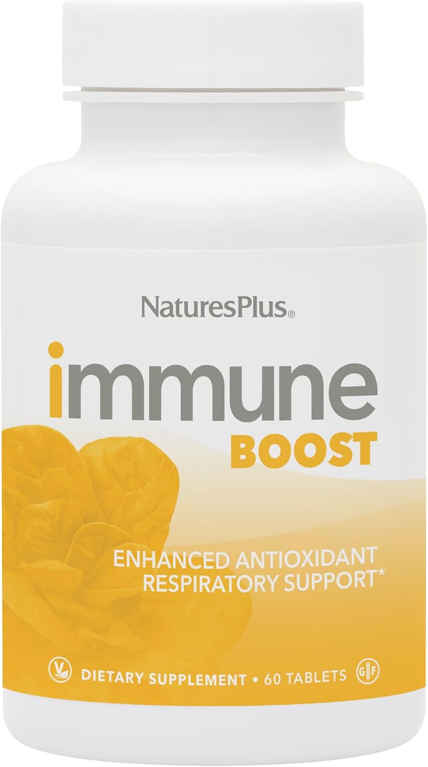 NaturesPlus Immune Boost – 60 Tablets – Enhanced Antioxidant Respiratory Support – High-Potency Vitamins & Minerals – Vegetarian, Gluten-free - görsel 1