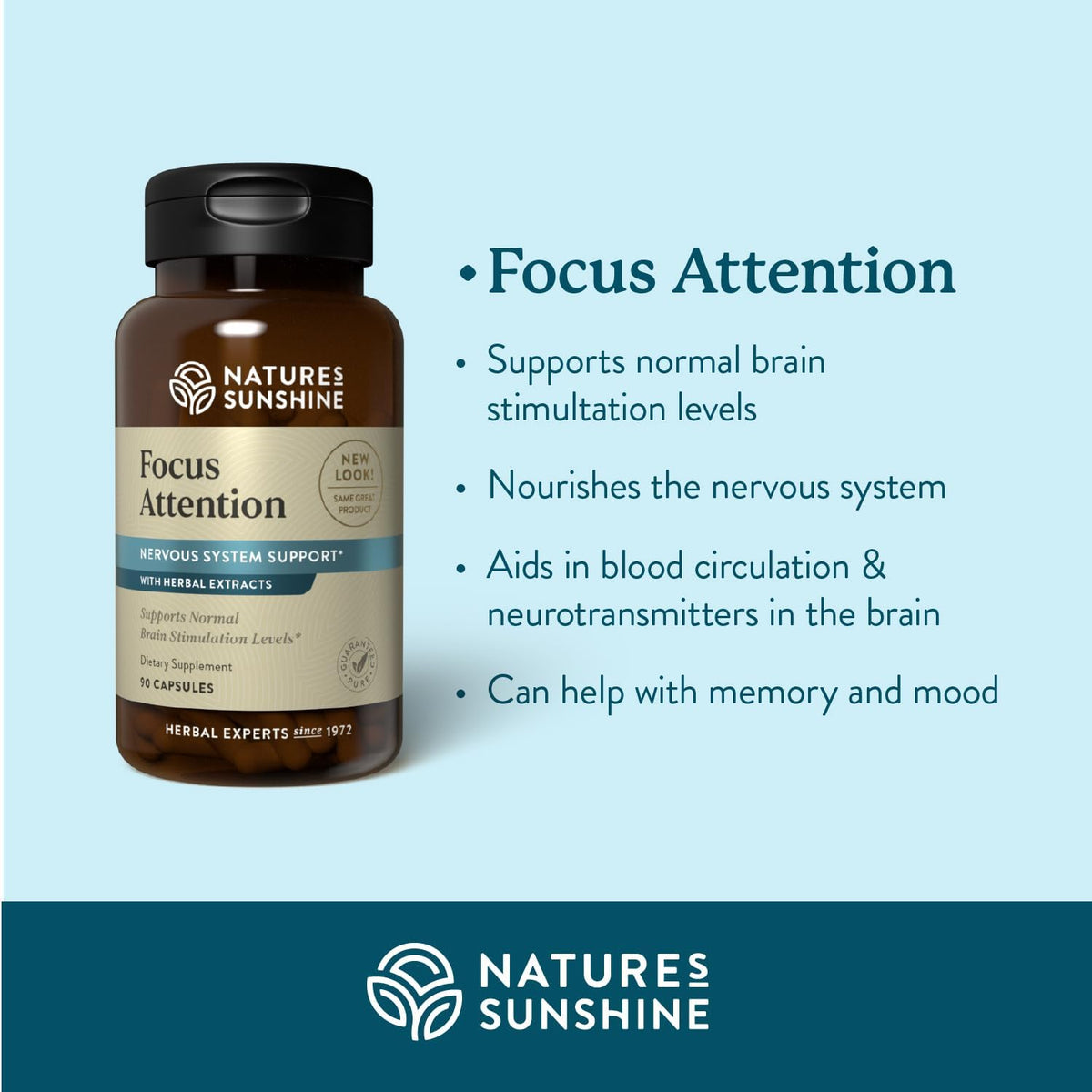 Nature's Sunshine Focus Attention, 90 Capsules - görsel 2