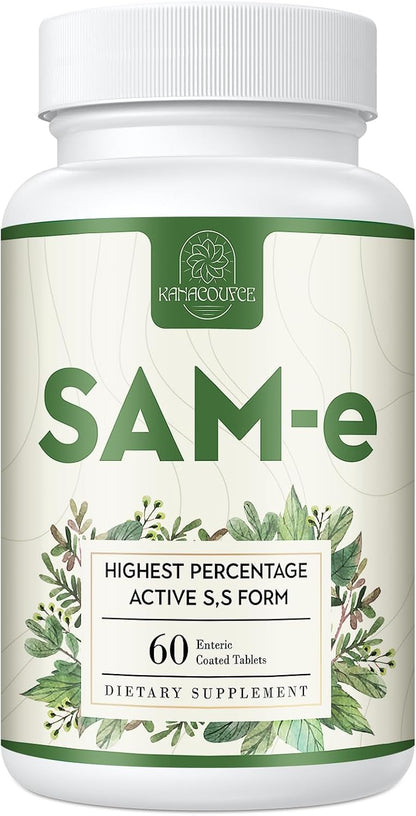 Kanacoufce SAM-e 1100mg – Highest Activity S,S Form – with B Vitamins – 60 Vegan Tablets