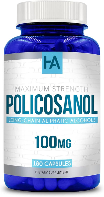 High Strength Policosanol Supplement – 100 mg, 90 Servings – Vegan, Non-GMO, Gluten-free