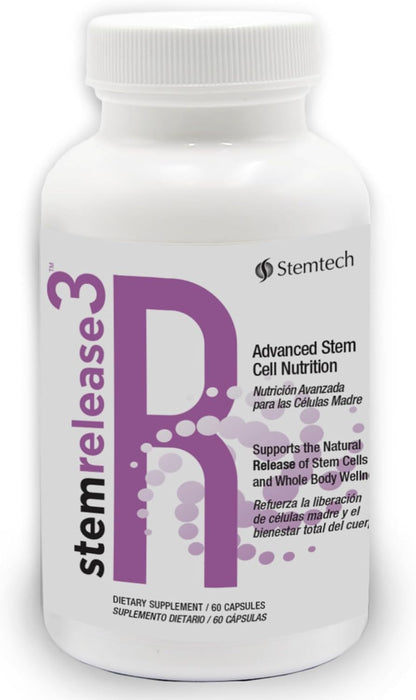 Stemrelease3 Advanced Stem Cell Nutrition for Natural Renewal and Vitality, Exclusive Blend for Supporting Telomere Health, 60 Capsules