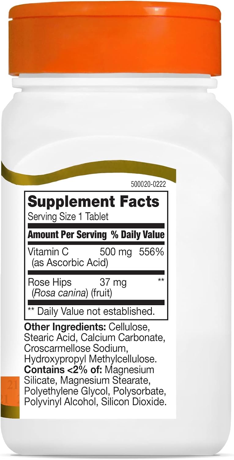 21st Century C 500 mg with Rose Hips Tablets, 110 Count (Pack of 3) - görsel 6