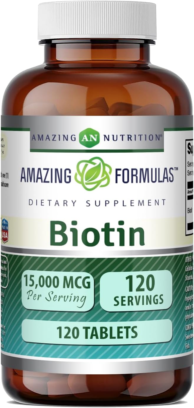 Amazing Formulae Biotin 15000 mcg - 120 Tablets - görsel 1