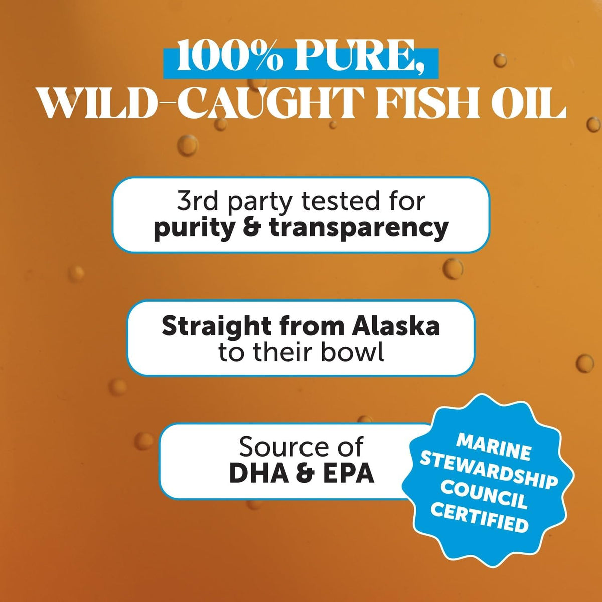Pet Honesty Omega 3 Fish Oil for Dogs and Cats - Wild Caught Liquid Supplement (32 oz / 946 ml) - görsel 3