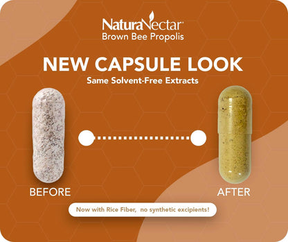 NaturaNectar Brown Bee Propolis – NSF Certified – 60 Capsules