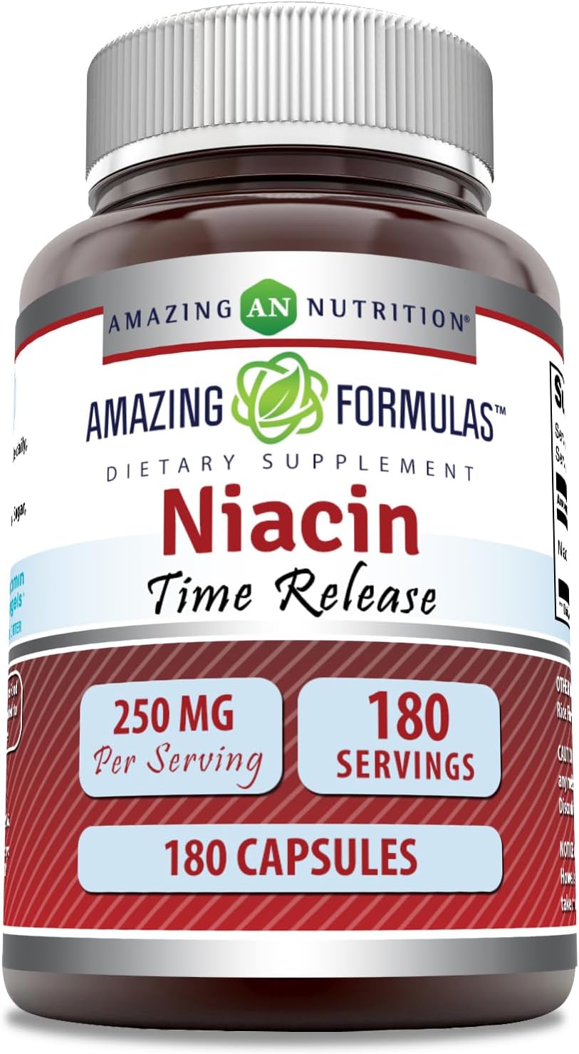 Amazing Formulae Niacin (Vitamin B3) 250 mg, 180 Capsules - görsel 1