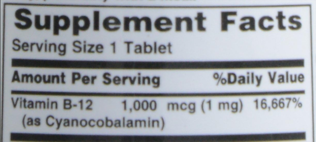 Nature's Bounty Vitamin B-12 1000 mcg Tablets, 100 Count - görsel 5
