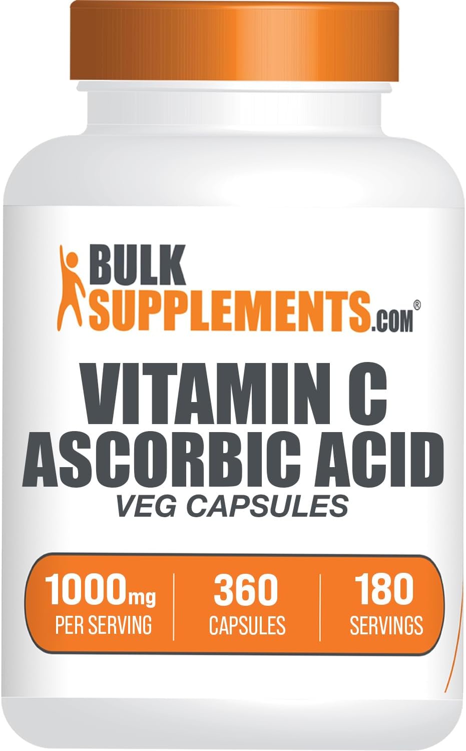 BulkSupplements Ascorbic Acid 1000mg Capsules - 360 Count - görsel 1