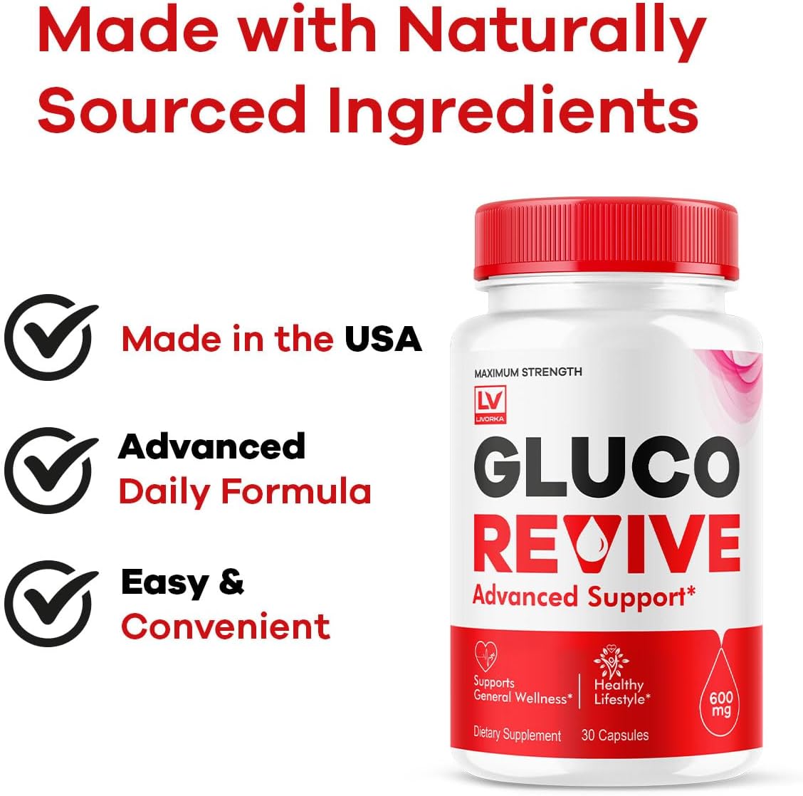 Gluco Revive - GlucoRevive, Gluco Revive Pills, GlucoRevive Support, GlucoRevive Capsules, Gluco Revive All Natural Premium Formula, 30 Capsules - görsel 5