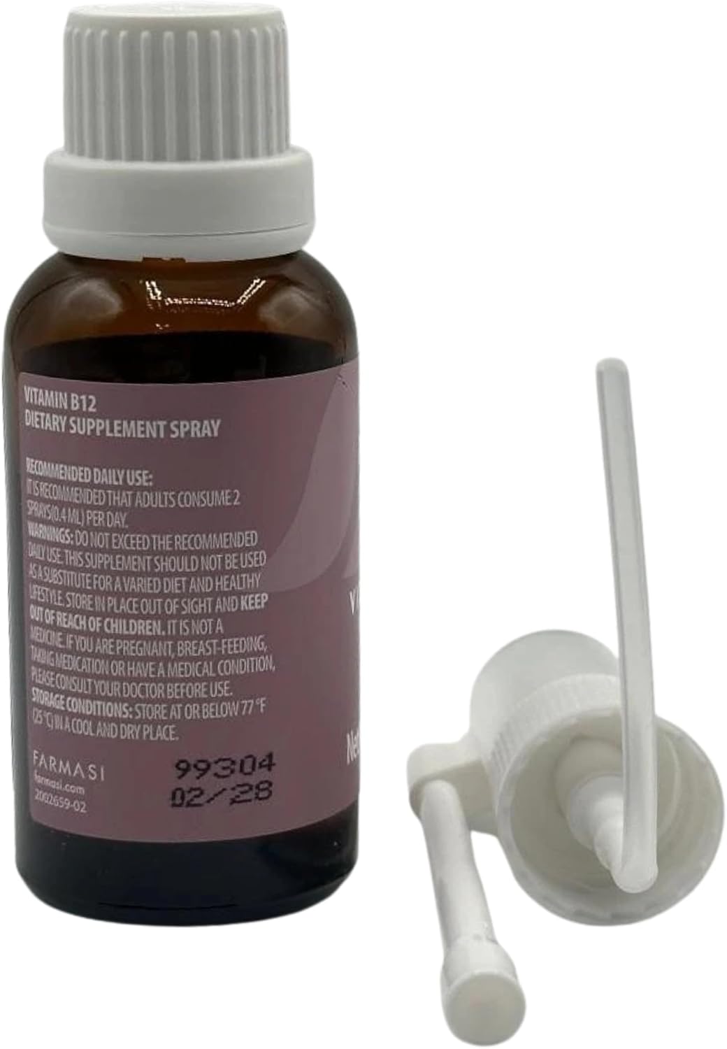 FARMASi Nutriplus Vitamin B12 Spray, Strawberry, 1000 mcg, 20 ml, Vegan - görsel 6