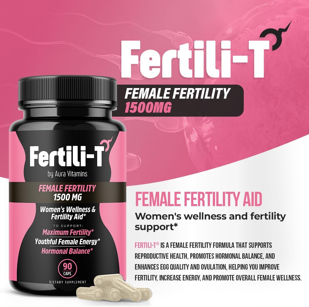Fertili-t Female (90 Caps) - Natural Fertility Support, Hormonal Balance & Prenatal Vitamins for Women, Conception Support with Aguaje & Red Maca (30-Day Supply) - görsel 2