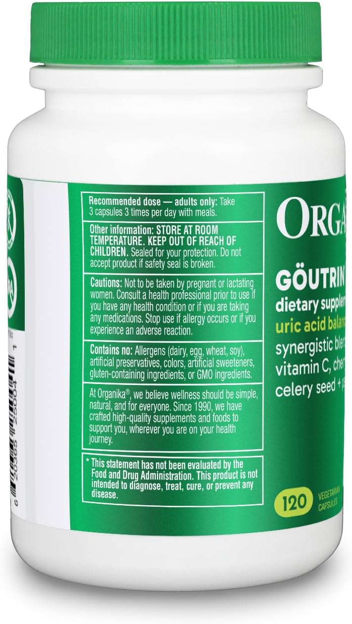 Organika Goutrin Uric Acid Flush for Gout Support, 120 Capsules - görsel 8
