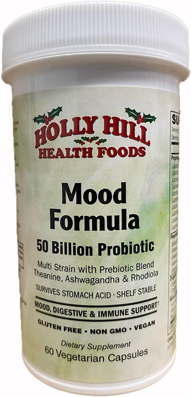 Holly Hill Health Foods Mood Support 50 Billion Probiotic - 60 Vegetarian Capsules - görsel 1