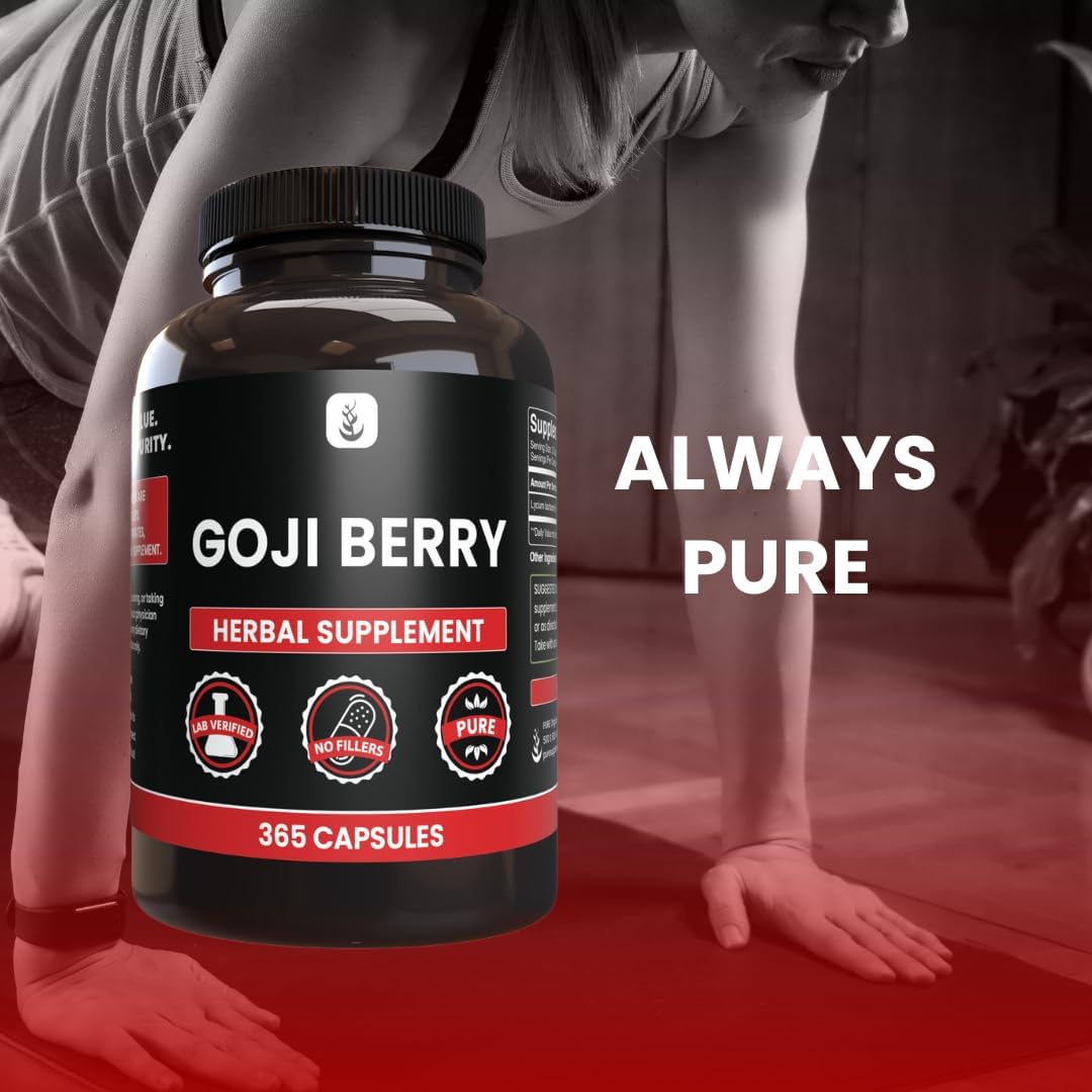 PURE ORIGINAL INGREDIENTS Goji Berry - 365 Capsules - görsel 4