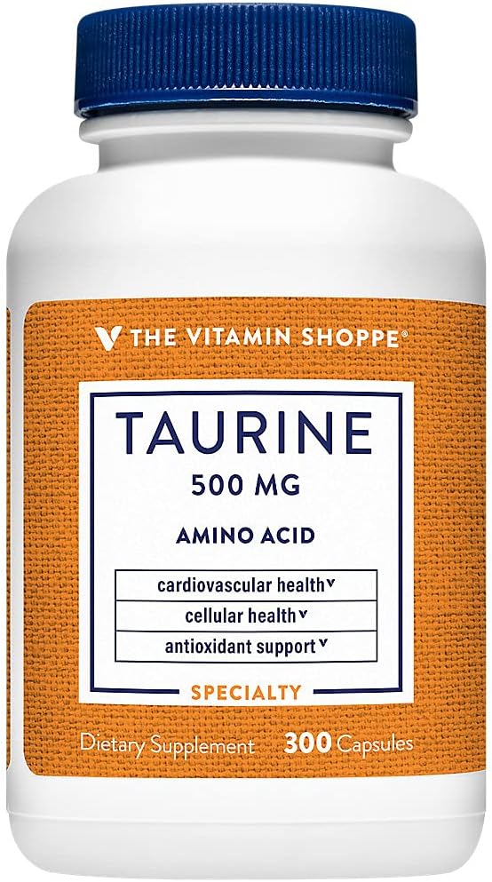 The Vitamin Shoppe Taurine 500mg with B6 – Cardiovascular and Antioxidant Support - görsel 1