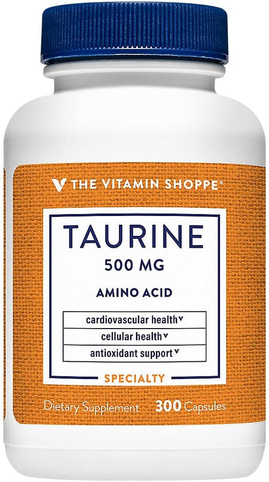 The Vitamin Shoppe Taurine 500mg with B6 – Cardiovascular and Antioxidant Support