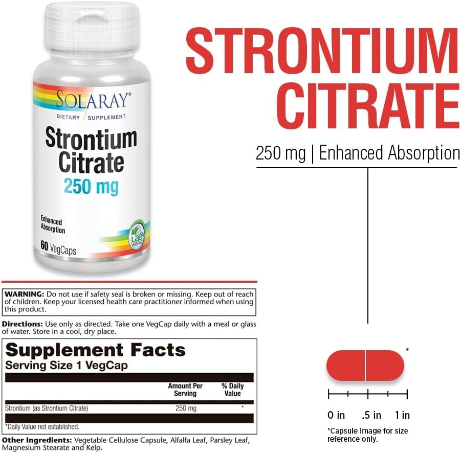Solaray Strontium Citrate 250 mg - 60 VegCaps - görsel 3