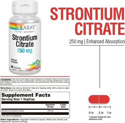 Solaray Strontium Citrate 250 mg - 60 VegCaps
