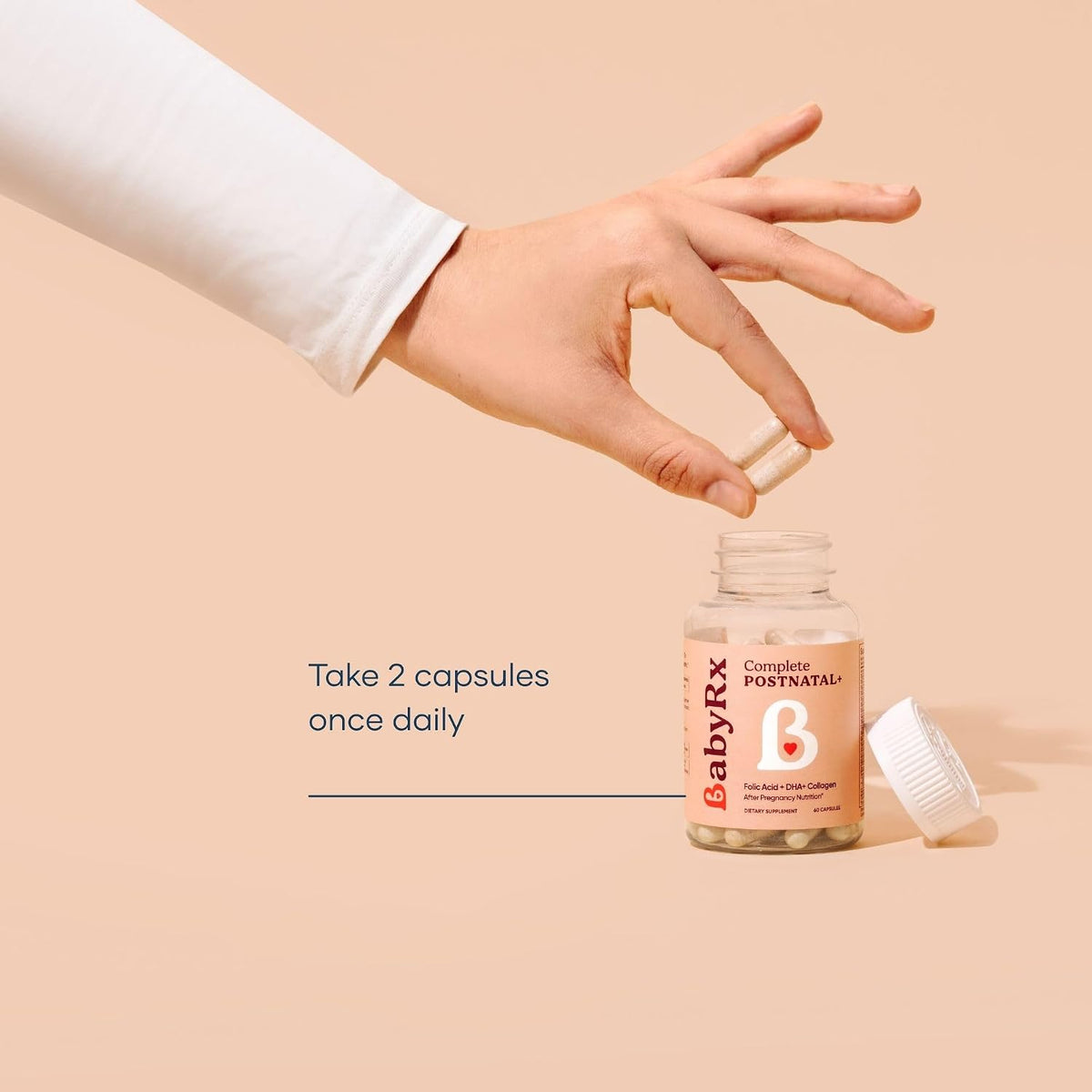 BabyRx Complete Postnatal+ - Postnatal Vitamins with Omega-3 DHA, EPA, Collagen, Folate, Iron, 60 Capsules - görsel 7