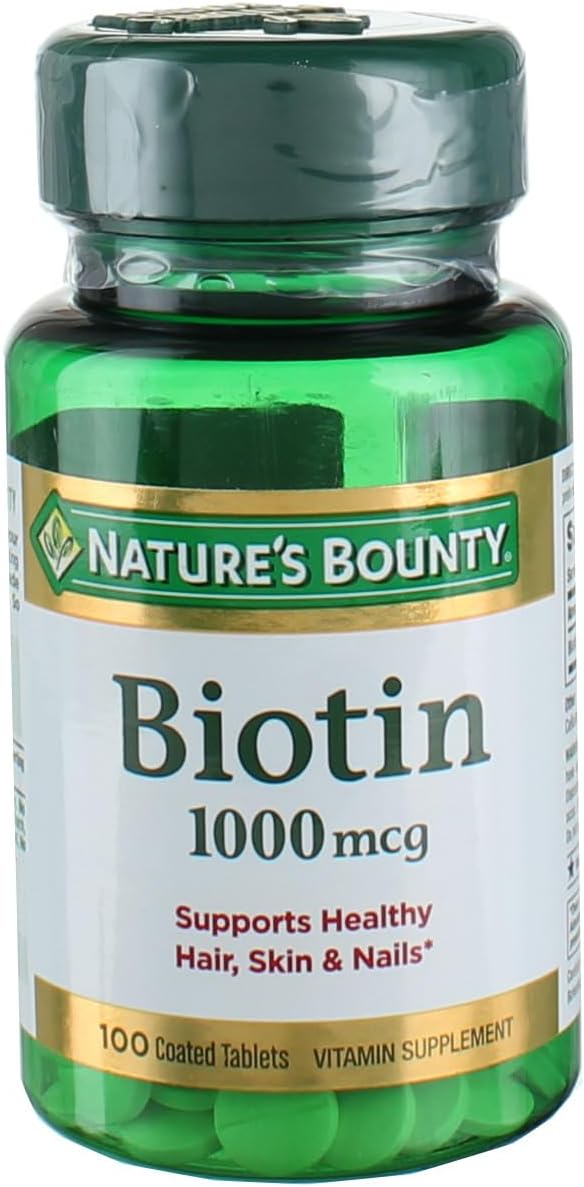 Nature's Bounty Biotin 1000mcg Coated Tablets – 100 Tablets - görsel 1