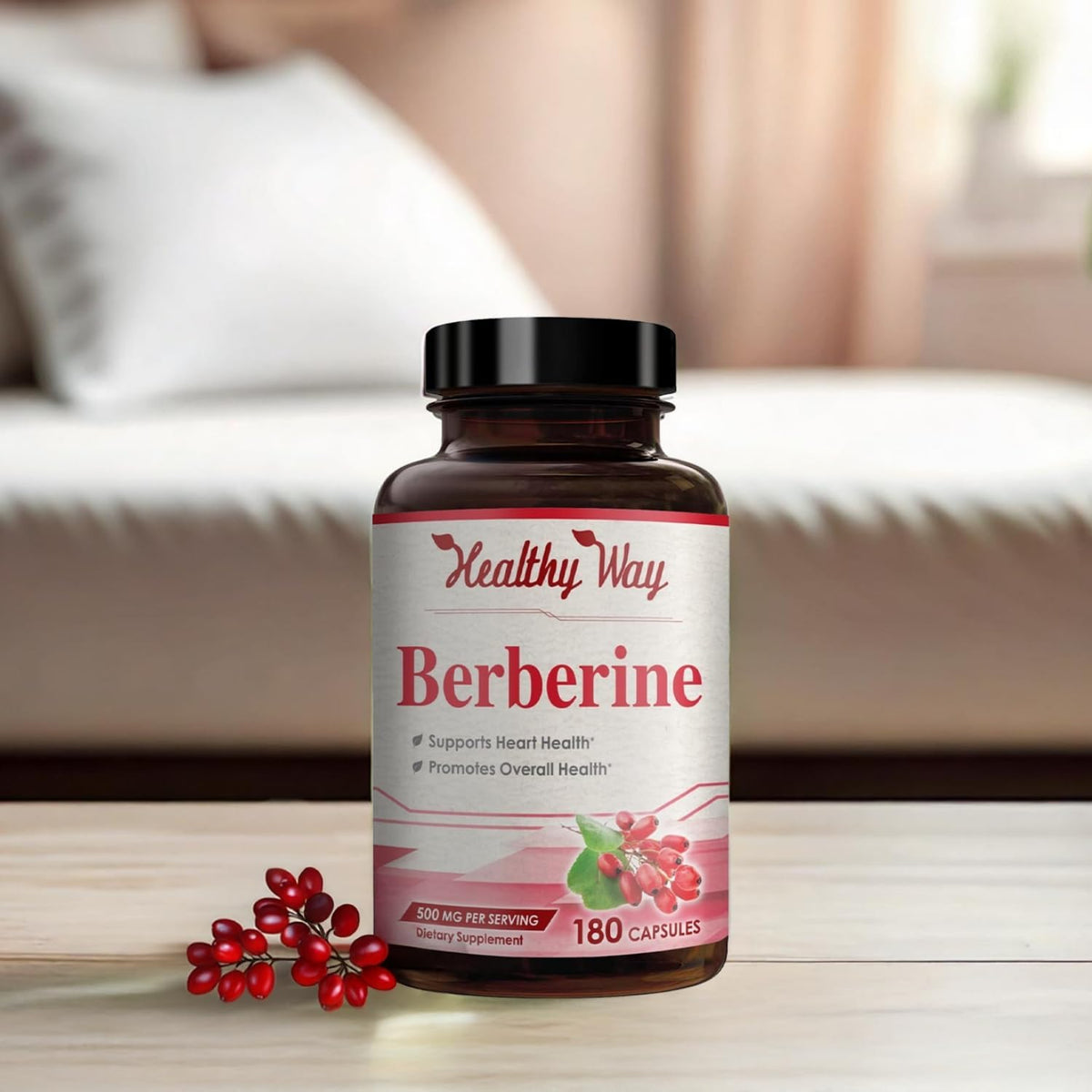 High Strength Berberine 500mg with Quercetin - Once Daily Antioxidant Supplement - Vegan, Made in USA (180 Capsules) - görsel 9
